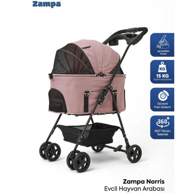 Zampa Norris Kedi & Köpek Arabası Pembe