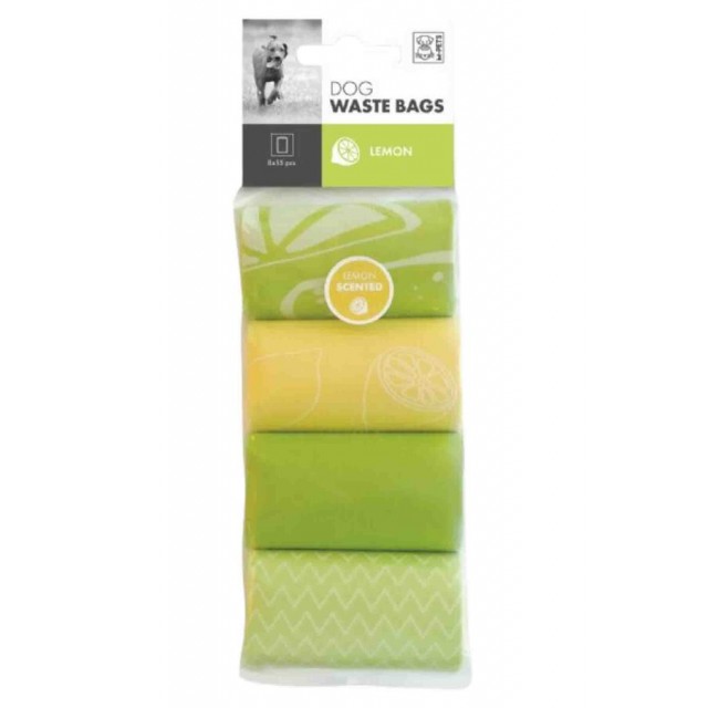M-Pets Limon Kokulu Dışkı Toplama Poşeti 15 Yaprak 8li Paket