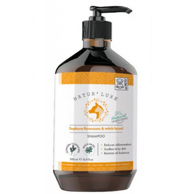 M-Pets Naturluxe Sophora Flavescens ve Cadı Fındığı Yağlı Köpek Şampuanı 500ml