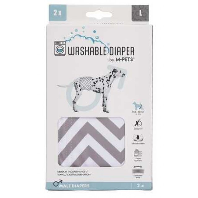 M-Pets Erkek Köpekler İçin Yıkanabilir Külot 2li (L)