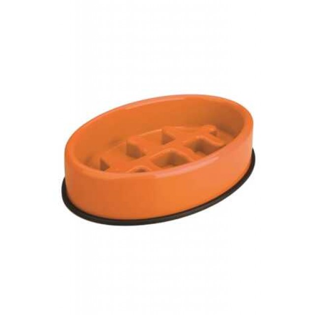 M-Pets Fishbone Yavaş Yeme Mama Kabı 1200ml Turuncu