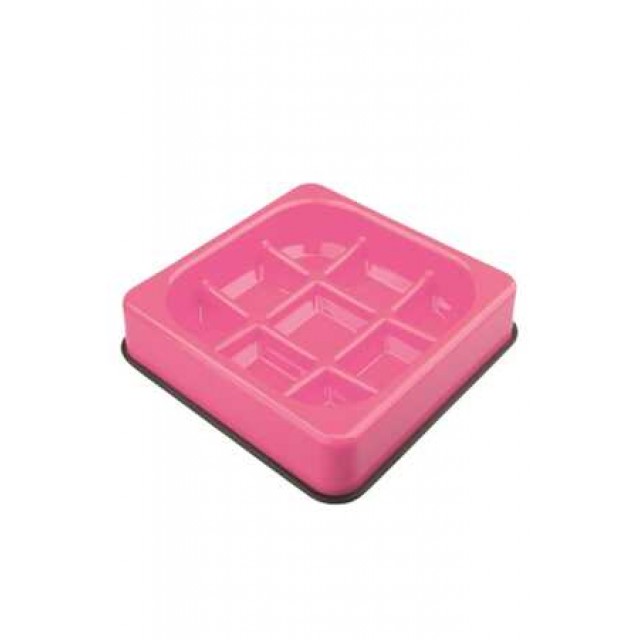 M-Pets Waffle Yavaş Yeme Mama Kabı 1500ml Pembe