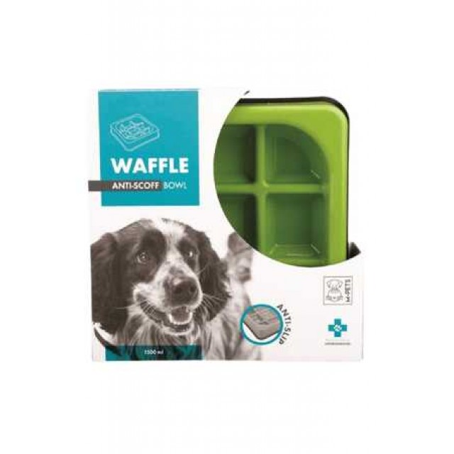 M-Pets Waffle Yavaş Yeme Mama Kabı 1500ml Yeşil