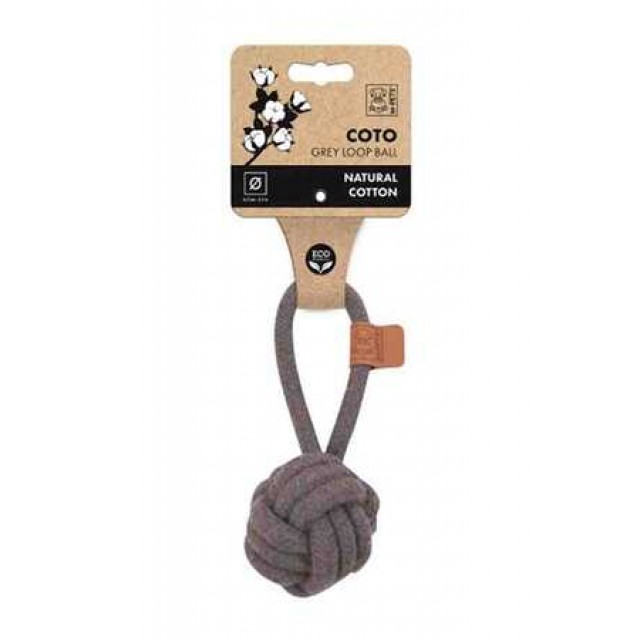 M-Pets Coto Çekmeli Örgü Top Oyuncak Gri 6,5cm