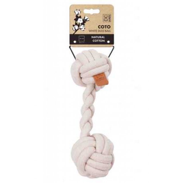 M-Pets Coto White Duo Ball Örgü Oyuncak 28cm