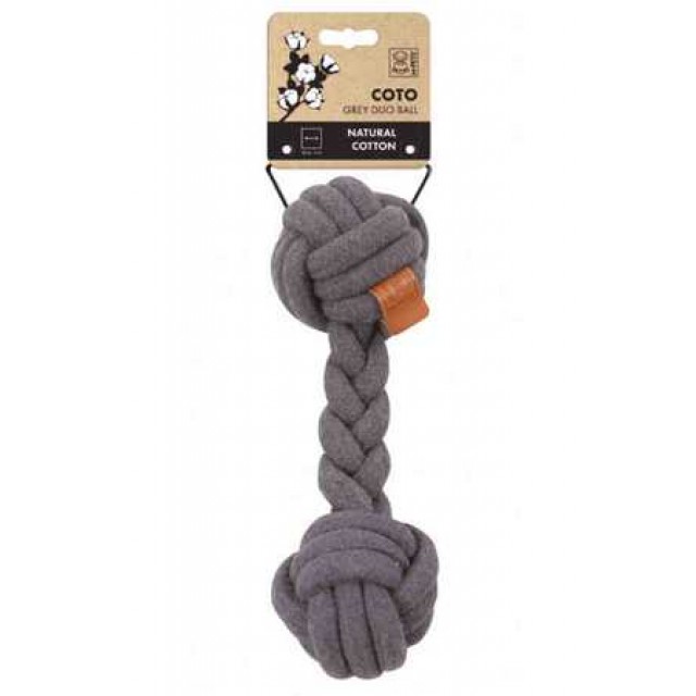 M-Pets Coto Grey Duo Ball Örgü Oyuncak 28cm