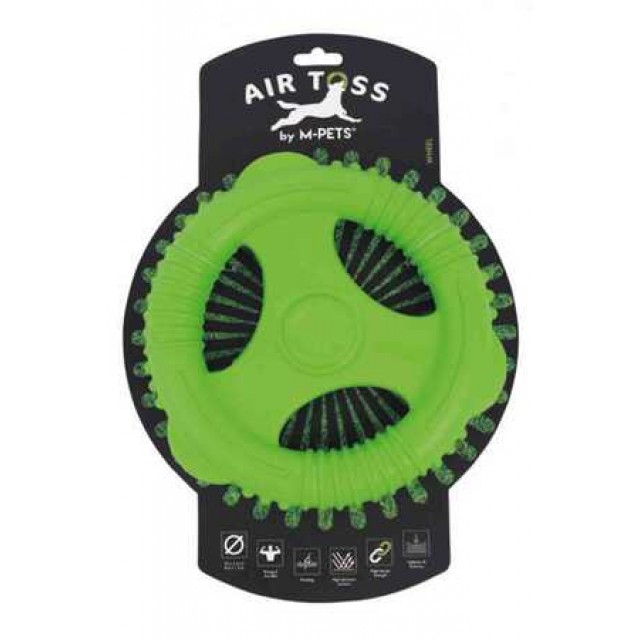 M-Pets Air Toss Whell Dayanıklı Suda Yüzen Köpek Oyuncağı Yeşil