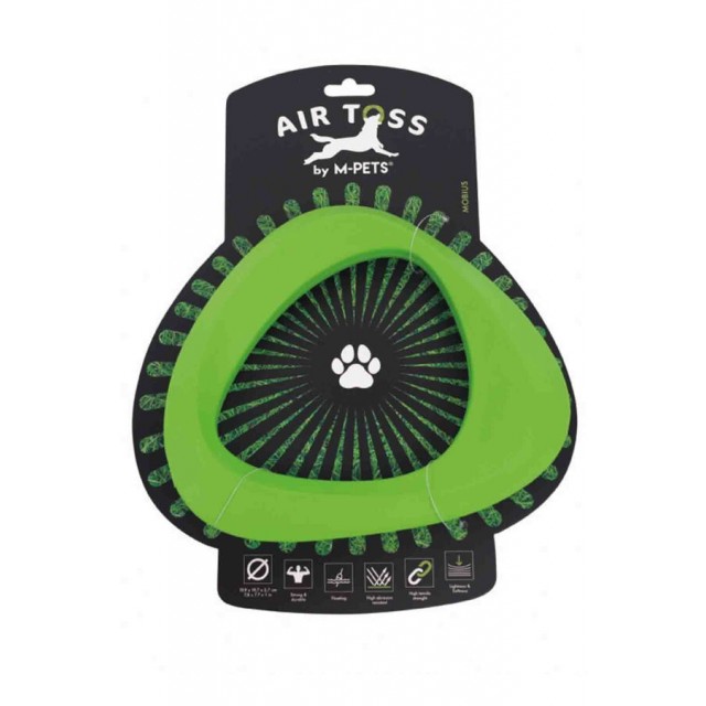 M-Pets Air Toss Mobius Dayanıklı Suda Yüzen Köpek Oyuncağı Yeşil
