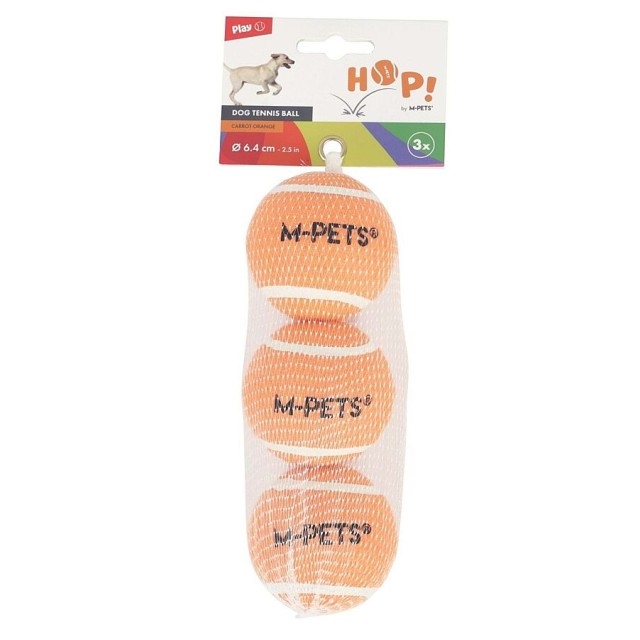 M-Pets HOP Tenis Topu 6.4cm Turuncu (3 Adet)