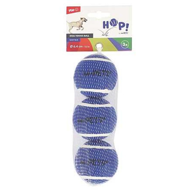 M-Pets HOP Tenis Topu 6.4cm Mavi (3 Adet)