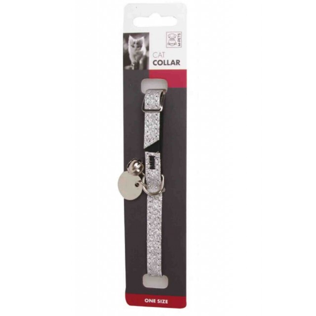 M-Pets Glitter Simli Zilli Kedi Boyun Tasması Silver/Red