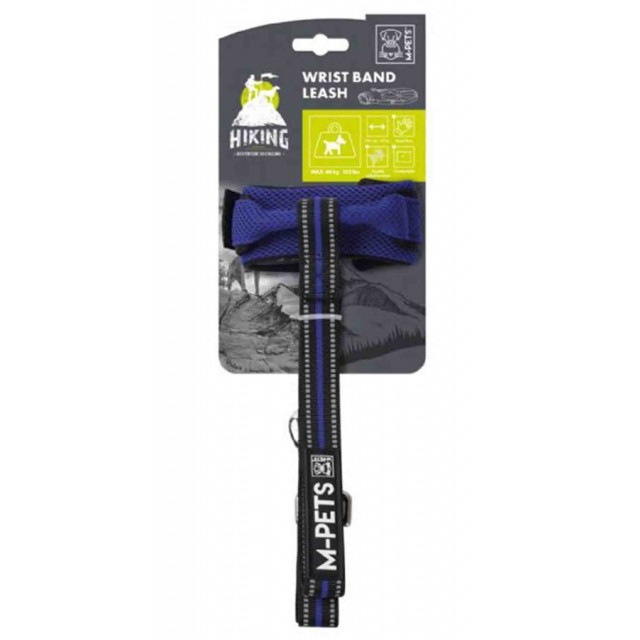 M-Pets Hiking Wrist Bilek Bantlı Gezdirme Tasması Mavi
