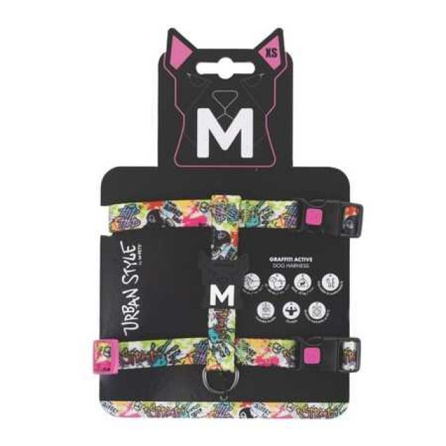 M-Pets Urbanstyle Graffiti Active Köpek Göğüs Tasması (XS)