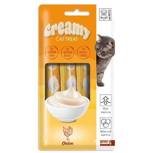 M-Pets Creamy Tavuklu Krema Kedi Ödül Maması 4x15gr