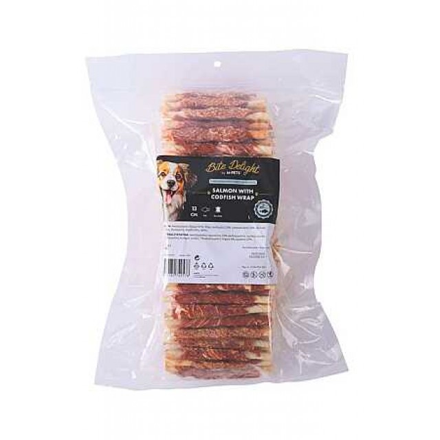 M-Pets Bite Delight Somonlu ve Morina Balıklı Sargı Köpek Ödülü 13cm (2kg)