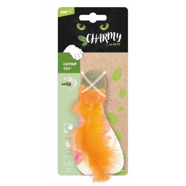 M-Pets Charmy Firefly Kedi Otlu Kedi Oyuncağı Turuncu