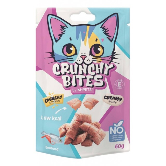 M-Pets Crunchy Bites Deniz Mahsüllü Kedi Ödül Maması 60gr
