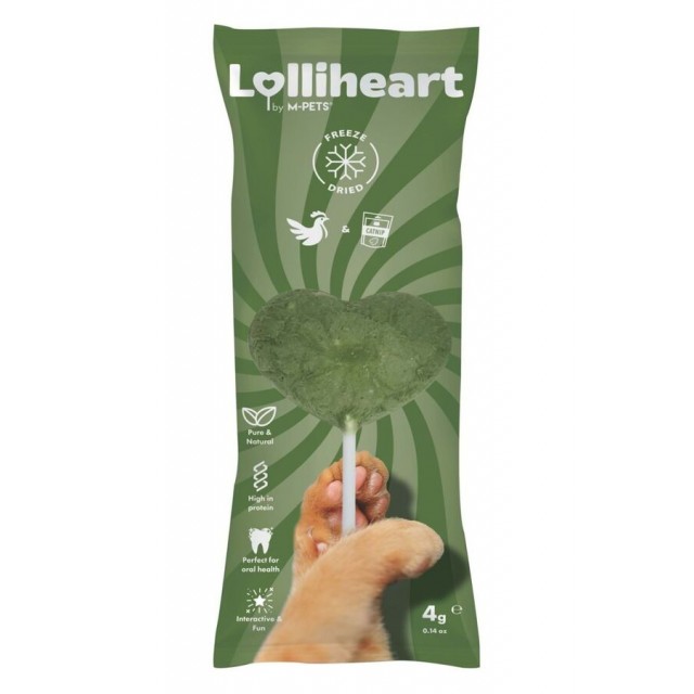 M-Pets Lolliheart Tavuklu ve Kedi Otlu Kedi Ödülü 4gr