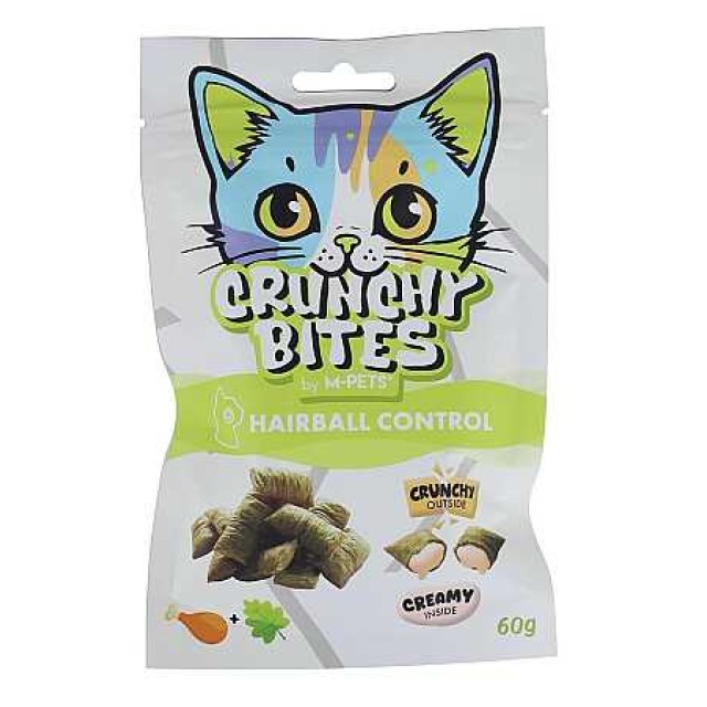 M-Pets Crunchy Bites Hairball Kontrolü Destekleyici Tavuklu ve Kedi Otlu Kedi Ödülü 60gr