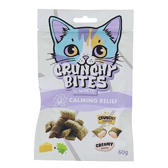 M-Pets Crunchy Bites Sakinleştirici Etkili Peynirli ve Kedi Otlu Kedi Ödülü 60gr