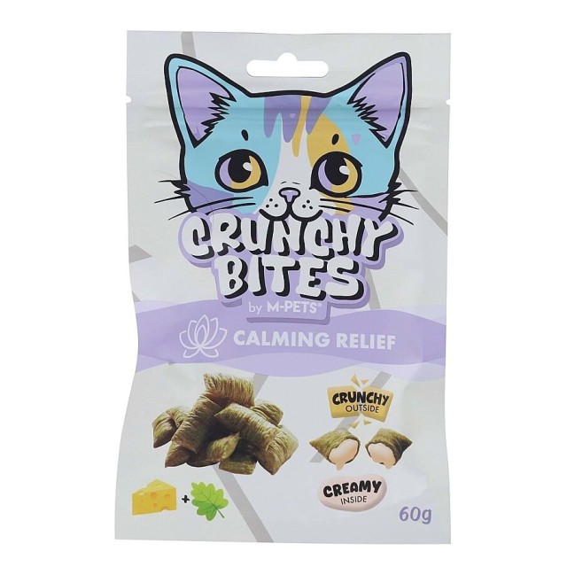 M-Pets Crunchy Bites Sakinleştirici Etkili Peynirli ve Kedi Otlu Kedi Ödülü 60gr