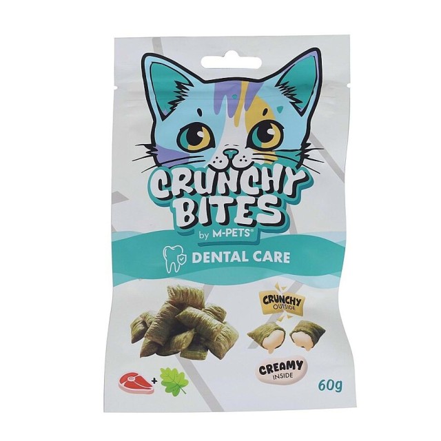 M-Pets Crunchy Bites Ağız ve Diş Sağlığı İçin Biftekli ve Kedi Otlu Kedi Ödülü 60gr