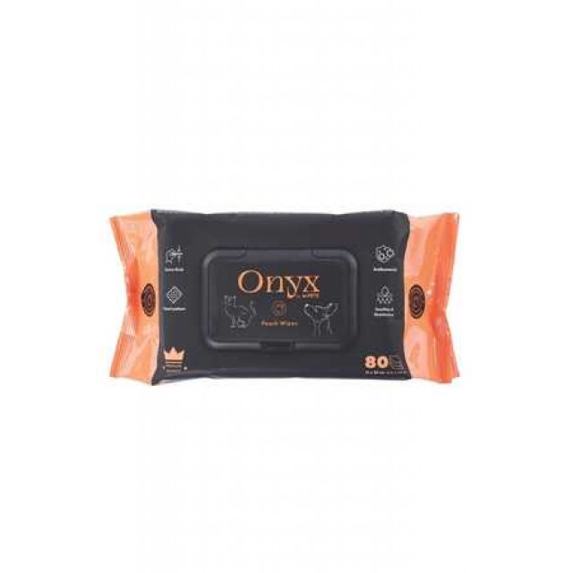 M-Pets Onyx Şeftali Kokulu Kedi ve Köpekler İçin Temizleme Mendili 80li