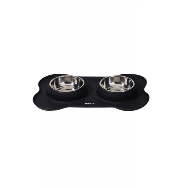 M-Pets Düet Silicone Mat Mama Kabı Black 2x200ml