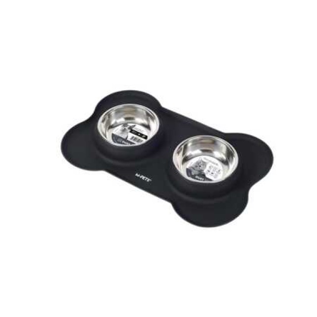 M-Pets Duet Silicone Mat Mama Kabı Black 2x400ml