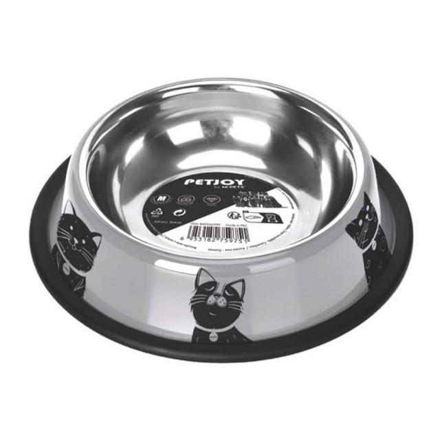 M-Pets Petjoy Cat Family Çelik Mama Kabı 610ml (M)