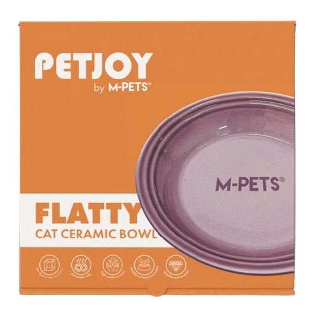 M-Pets Petjoy Flatty Seramik Mama Kabı Pembe 500ml