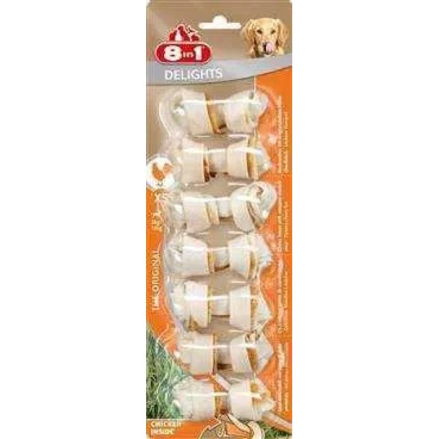 8in1 Delights Bones Düğümlü Tavuklu Ağız Bakım Kemiği XS 7 li