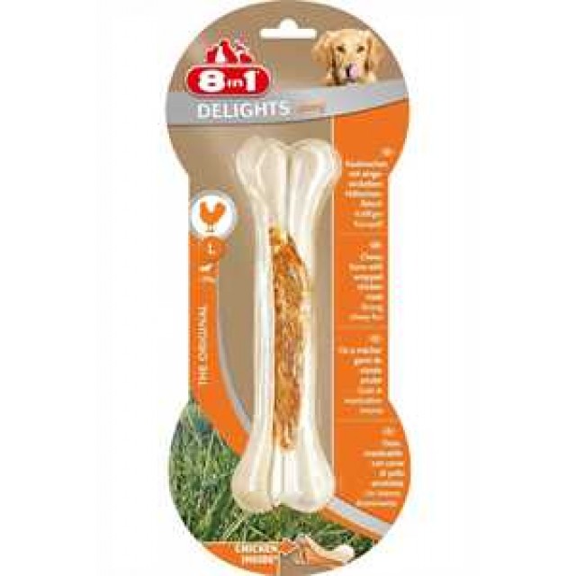 8in1 Delights Köpekler için Tavuklu Ağız Bakım Kemiği (L) 130gr