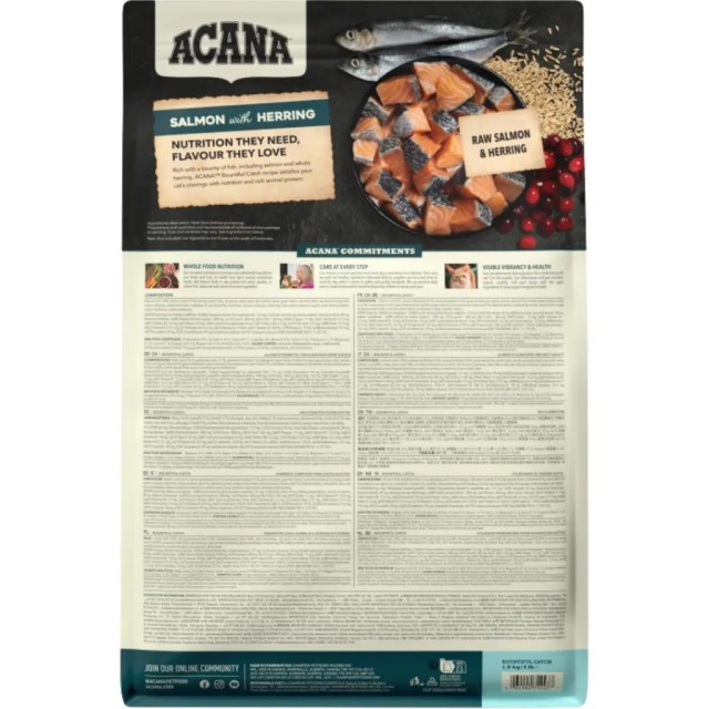 Acana Bountiful Catch Somon ve Ringa Balıklı Yetişkin Kedi Maması 1.8 Kg