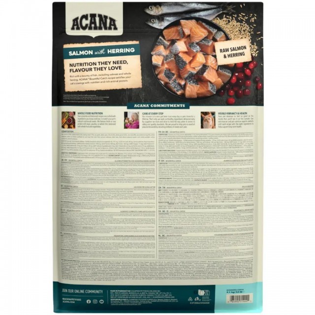 Acana Bountiful Catch Somon ve Ringa Balıklı Yetişkin Kedi Maması 4.5 Kg