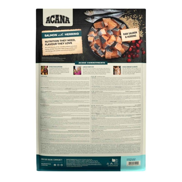 Acana Bountiful Catch Somonlu Yetişkin Kedi Maması 4,5kg
