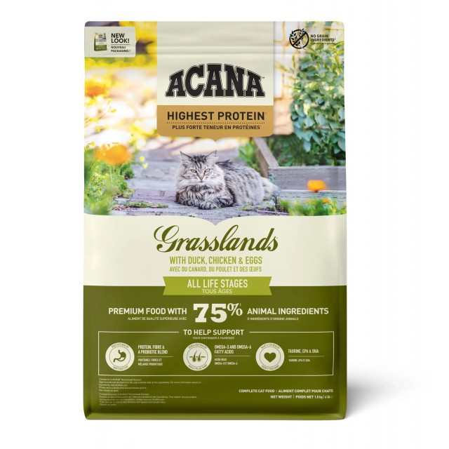 Acana Grasslands Kümes Hayvanlı Tüm Irk ve Yaşam Evreleri için Kedi Maması 1,8kg