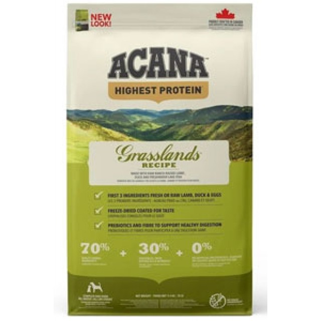 Acana Grasslands Tahılsız Kuzu Eti Ördek ve Balıklı Yetişkin Köpek Maması 11,4kg