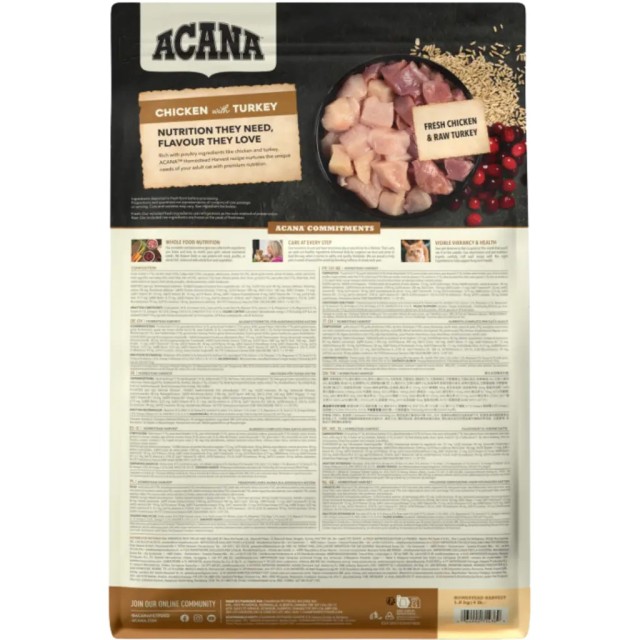 Acana Homestead Harvest Tavuk ve Hindi Etli Yetişkin Kedi Maması 1.8 Kg