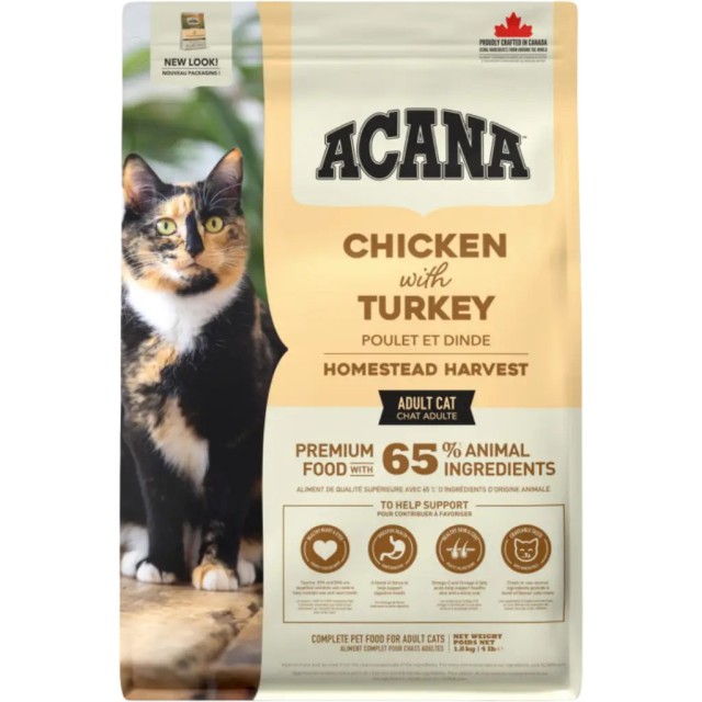 Acana Homestead Harvest Tavuk ve Hindi Etli Yetişkin Kedi Maması 1.8 Kg