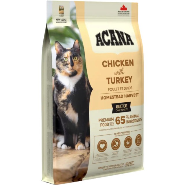 Acana Homestead Harvest Tavuk ve Hindi Etli Yetişkin Kedi Maması 4.5 Kg