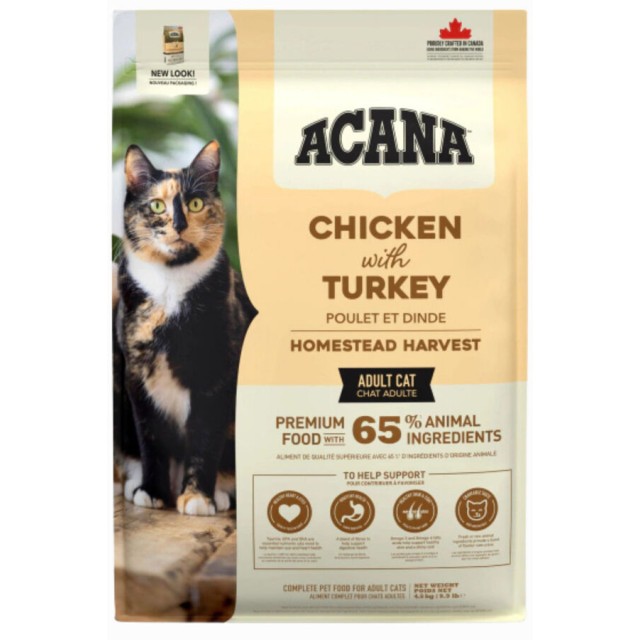 Acana Homestead Harvest Tavuk ve Hindi Etli Yetişkin Kedi Maması 4,5kg