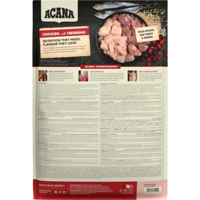 Acana İndoor Entree Sterilised Tavuk ve Ringa Balıklı Kısırlaştırılmış Kedi Maması 1.8 Kg