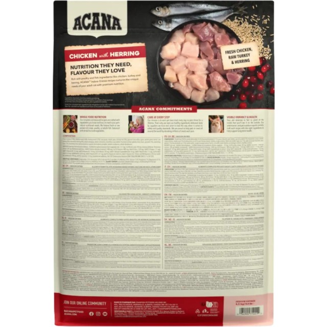 Acana İndoor Entree Sterilised Tavuk ve Ringa Balıklı Kısırlaştırılmış Kedi Maması 4.5 Kg