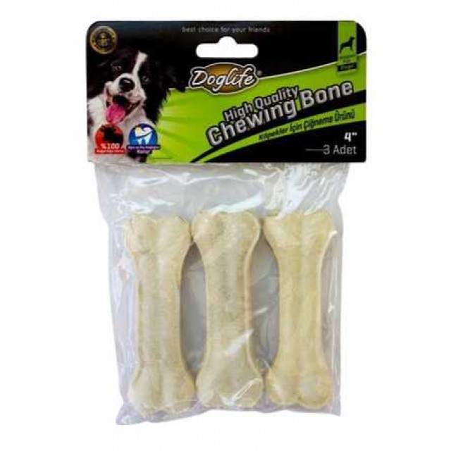 Doglife Press Köpek Ödül Kemiği Beyaz 30gr/ad 3lü
