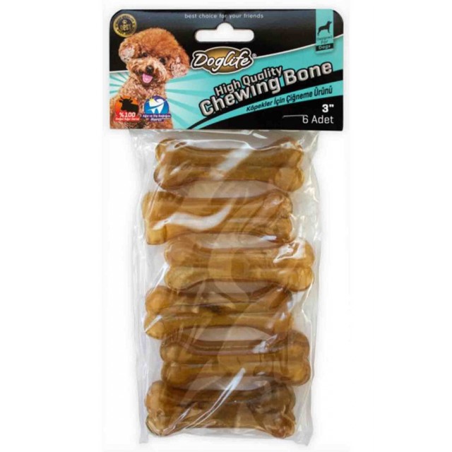 Doglife Press Köpek Ödül Kemiği Naturel 20gr 6lı