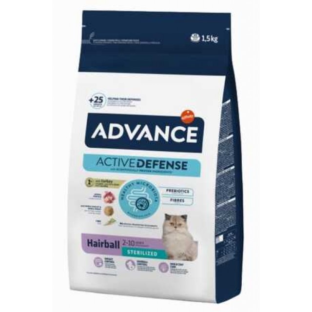 Advance Hairball Hindili Tüy Yumağı Önleyici Kısırlaştırılmış Kedi Maması 1,5kg
