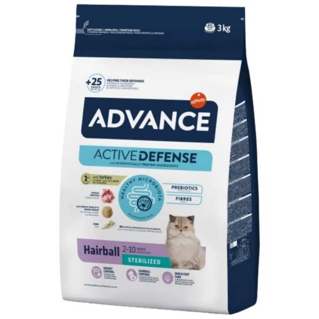 Advance Hairball Sterilised Hindi Etli Kısırlaştırılmış Kedi Maması 3 Kg