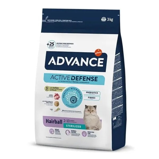 Advance Hairball Sterilized Hindili Kısırlaştırılmış Kedi Maması 3Kg