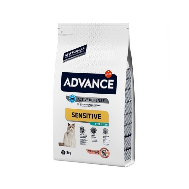 Advance Sterilized Somonlu Kısırlaştırılmış Hassas Yetişkin Kedi Maması 3 kg